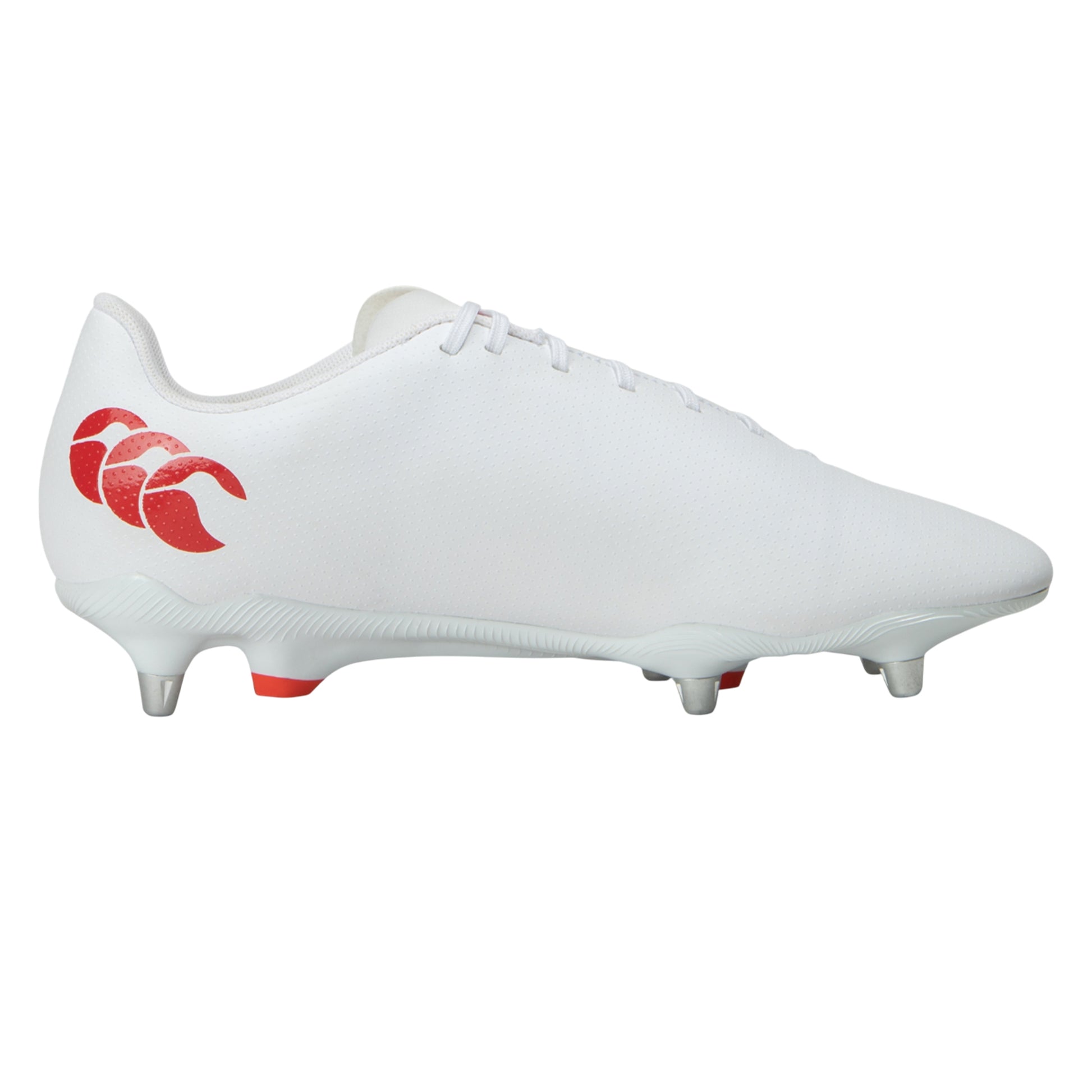 White-Black-Red - Back - Canterbury Unisex Adult Speed Raze Soft Ground Rugby Boots