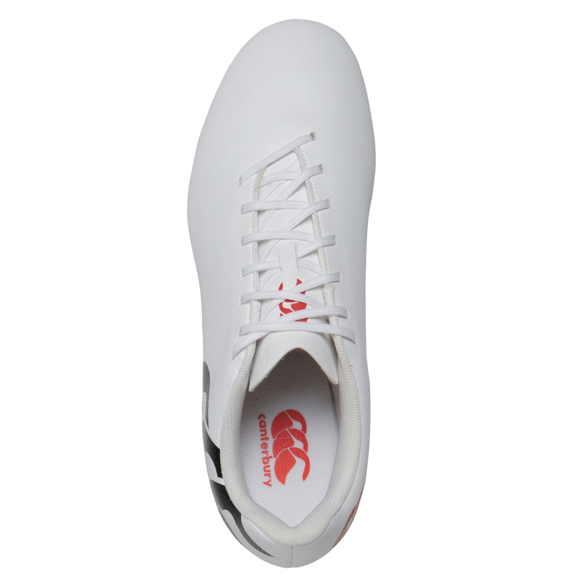 White-Black-Red - Side - Canterbury Unisex Adult Speed Raze Soft Ground Rugby Boots