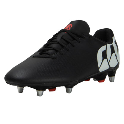 Black-White - Front - Canterbury Unisex Adult Speed Raze Soft Ground Rugby Boots