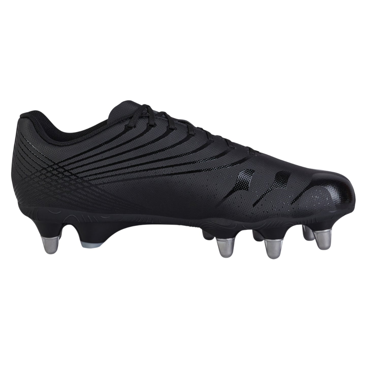 Black-Silver - Back - Canterbury Unisex Adult Stampede Groundbreak Team Soft Ground Rugby Boots
