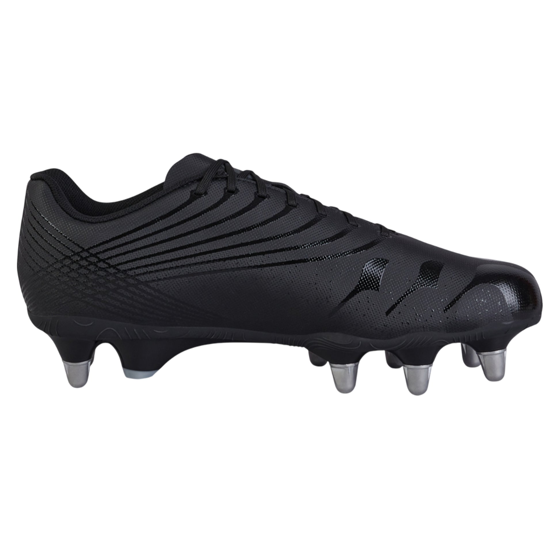 Black-Silver - Back - Canterbury Unisex Adult Stampede Groundbreak Team Soft Ground Rugby Boots