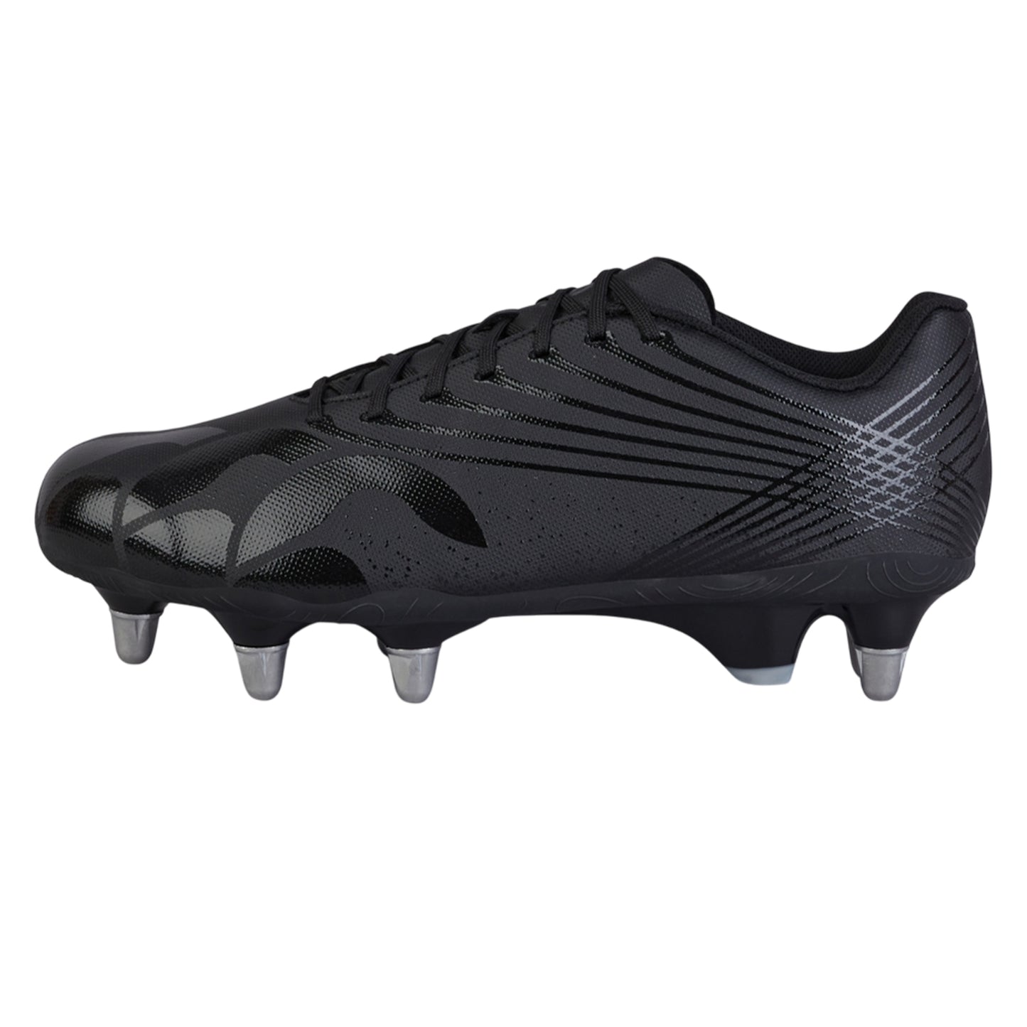 Black-Silver - Side - Canterbury Unisex Adult Stampede Groundbreak Team Soft Ground Rugby Boots