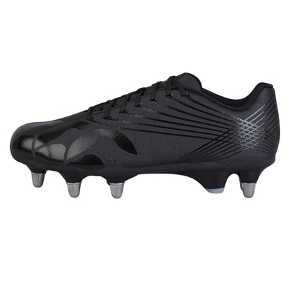 Black-Silver - Side - Canterbury Unisex Adult Stampede Groundbreak Team Soft Ground Rugby Boots