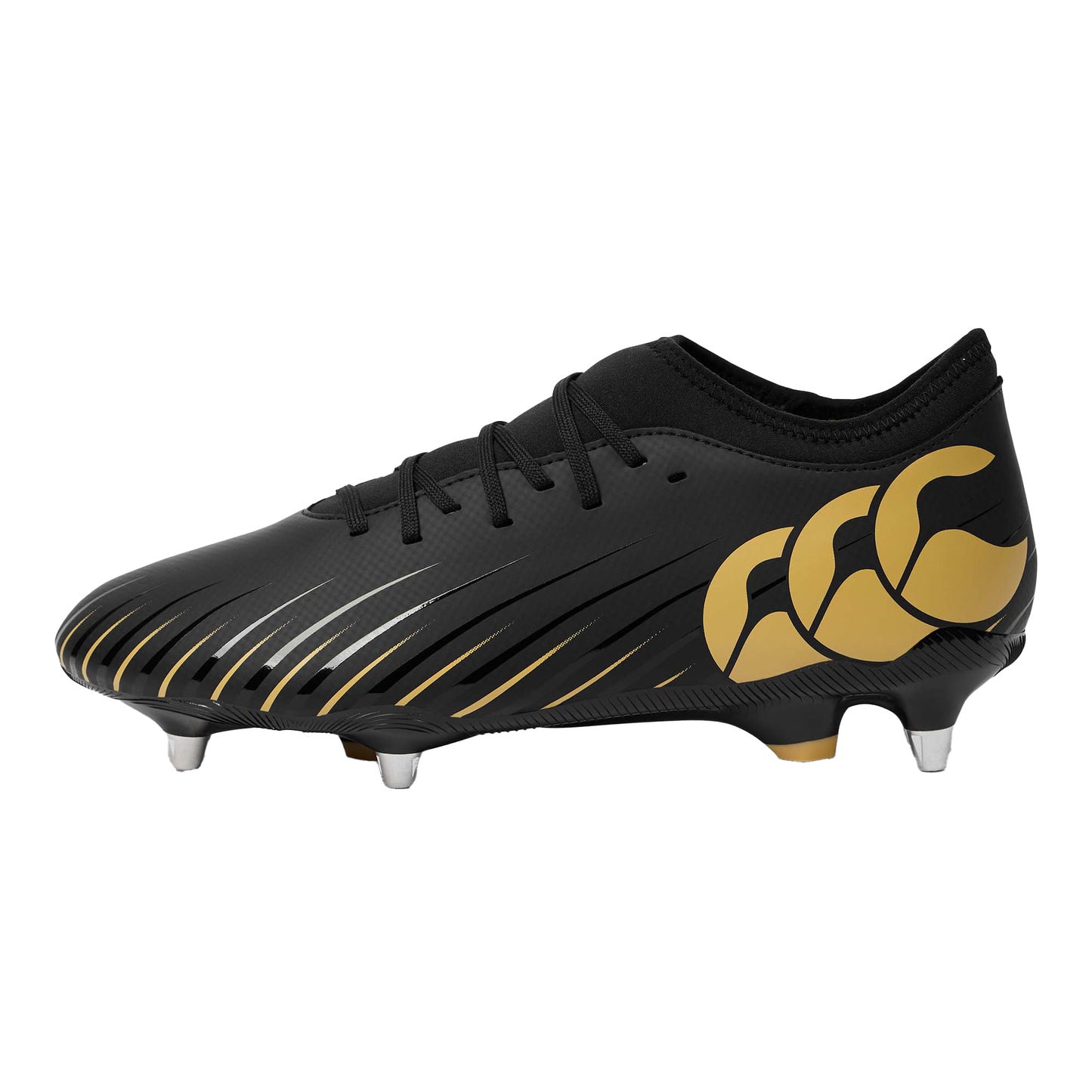 Black - Side - Canterbury Unisex Adult Speed Falcon Team Soft Ground Rugby Boots