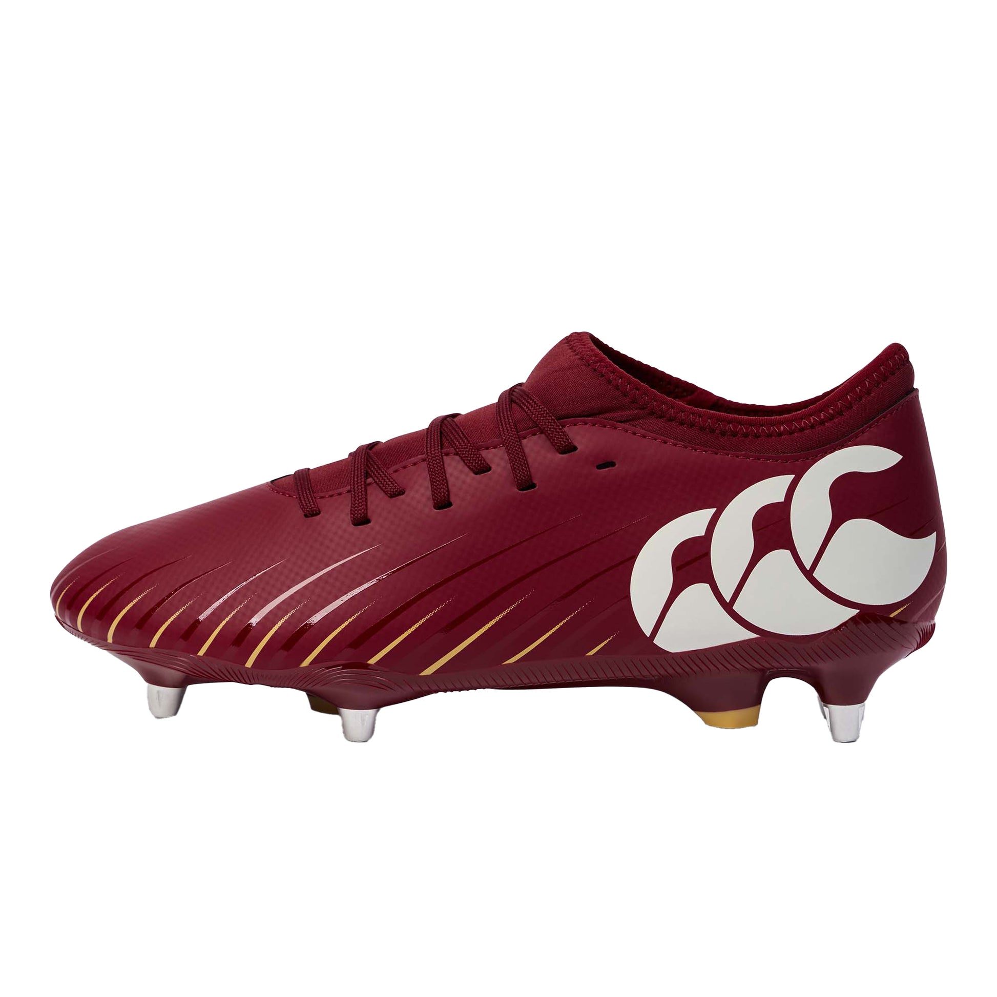Red Dahlia - Side - Canterbury Unisex Adult Speed Falcon Team Soft Ground Rugby Boots