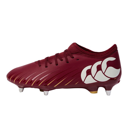 Red Dahlia - Side - Canterbury Unisex Adult Speed Falcon Team Soft Ground Rugby Boots