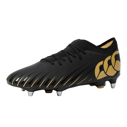 Black - Front - Canterbury Unisex Adult Speed Falcon Team Soft Ground Rugby Boots