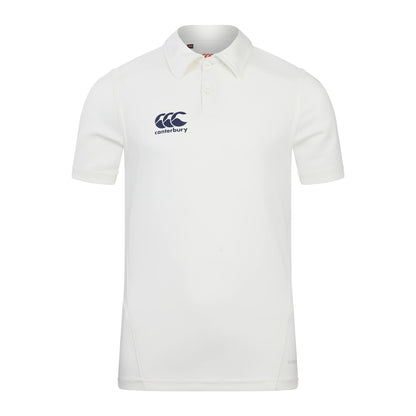 Cream - Front - Canterbury Childrens-Kids Logo Moisture Wicking Cricket Shirt
