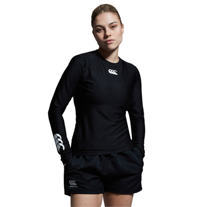 Black - Lifestyle - Canterbury Womens-Ladies Thermoreg Long-Sleeved Base Layer Top