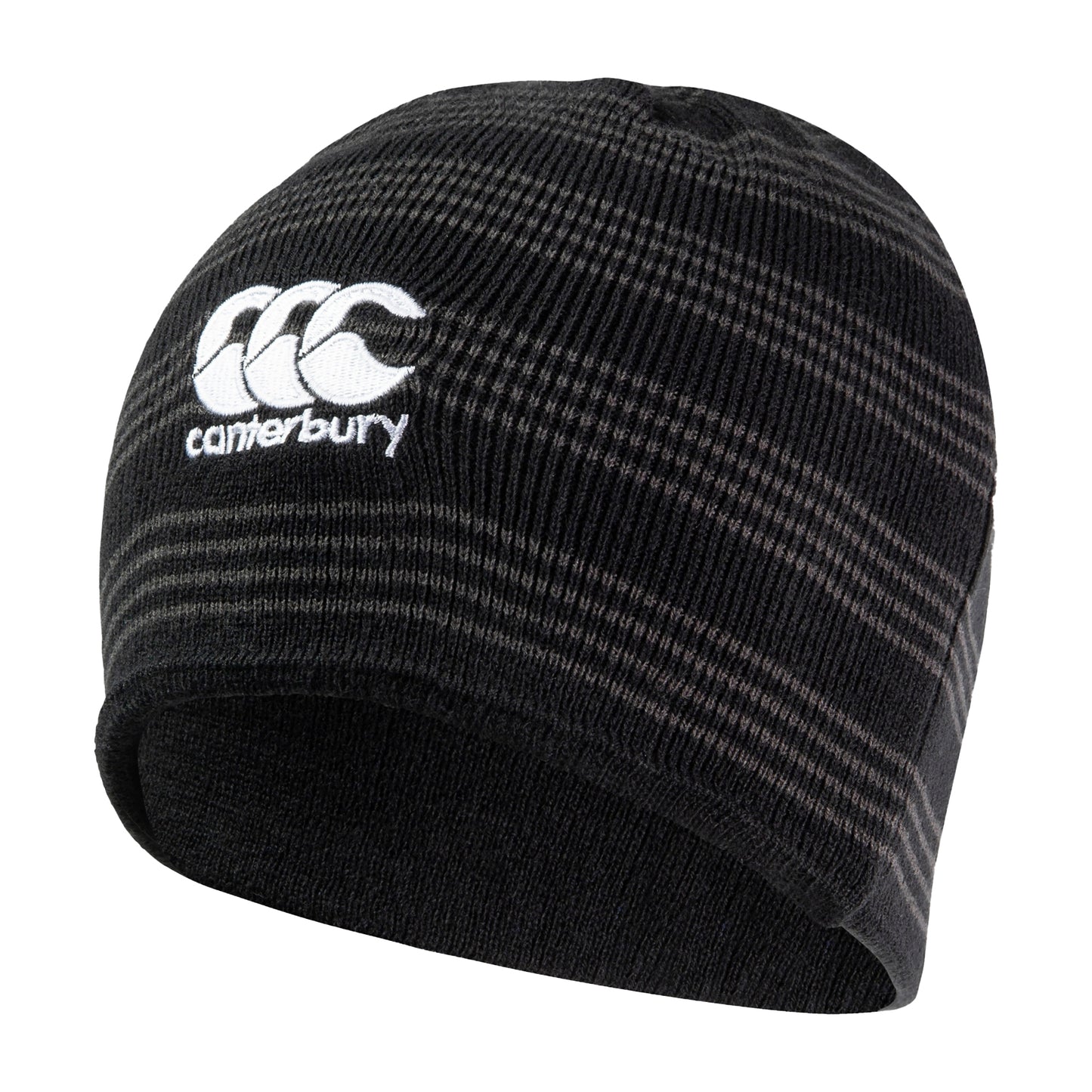 Black - Side - Canterbury Unisex Adult Embroidered Logo Beanie