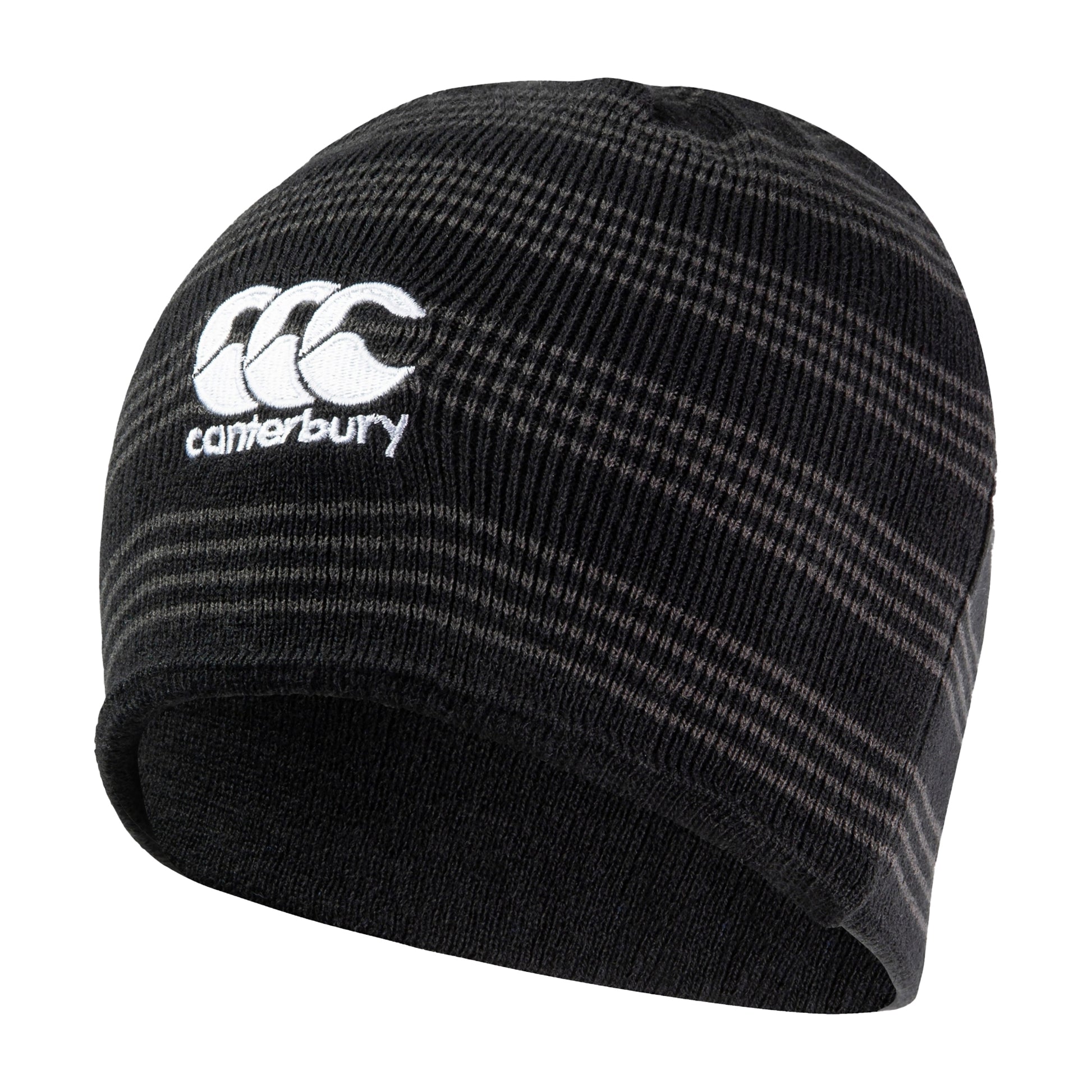 Black - Side - Canterbury Unisex Adult Embroidered Logo Beanie