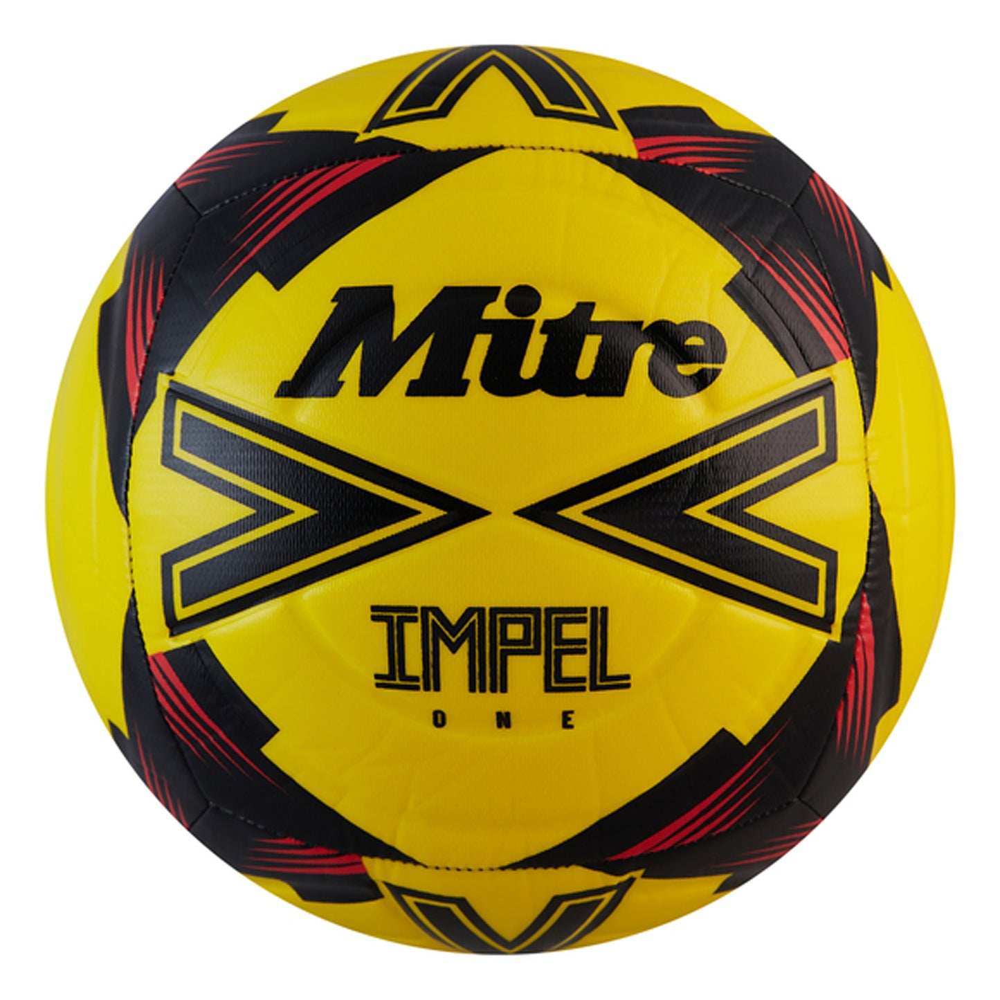 Fluorescent Yellow-Black-Red - Front - Mitre Impel One 24 Football