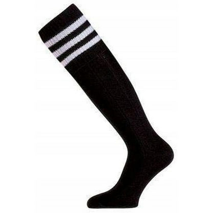 Black-White - Back - Mitre Childrens-Kids Mercury 3 Stripes Socks