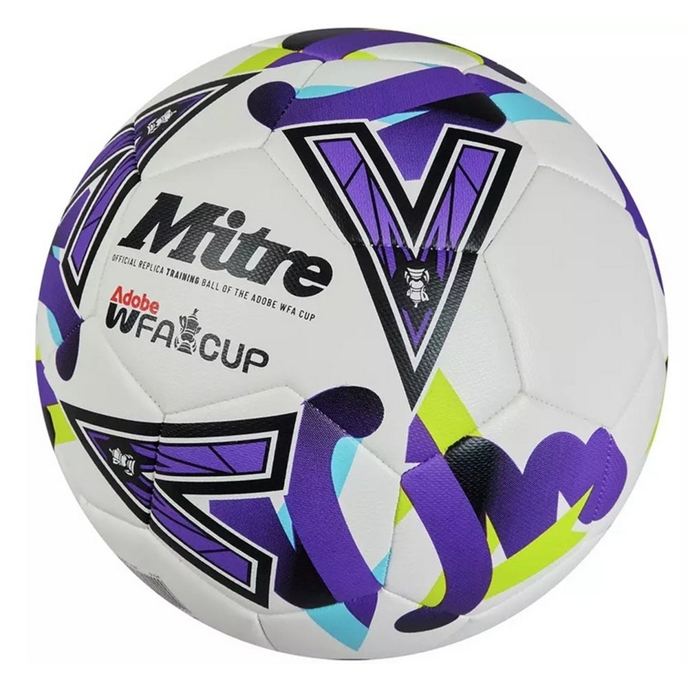 White-Electric-Violet-Vibrant Lime - Front - Mitre WFA Cup 2024-2025 Training Football