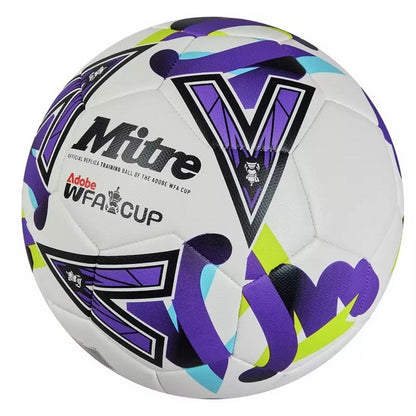 White-Electric-Violet-Vibrant Lime - Front - Mitre WFA Cup 2024-2025 Training Football