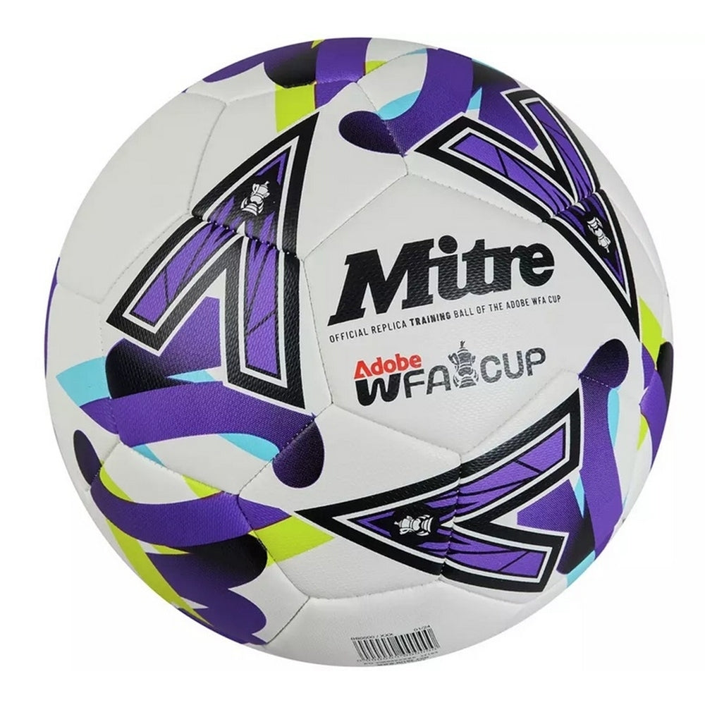 White-Electric-Violet-Vibrant Lime - Side - Mitre WFA Cup 2024-2025 Training Football