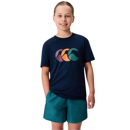 Navy - Front - Canterbury Childrens-Kids Fundamentals T-Shirt