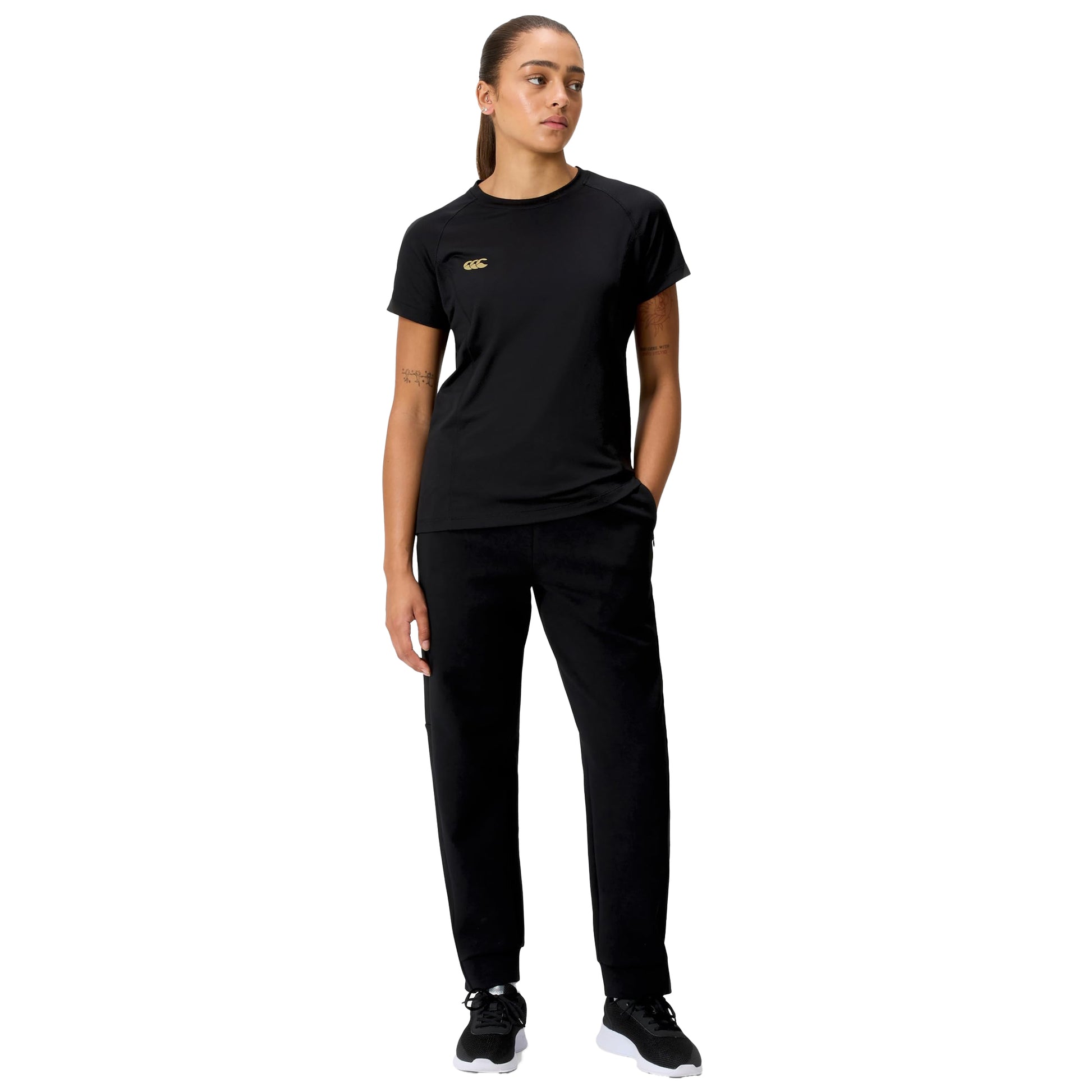 Black - Lifestyle - Canterbury Womens-Ladies Tempo+ Jogging Bottoms