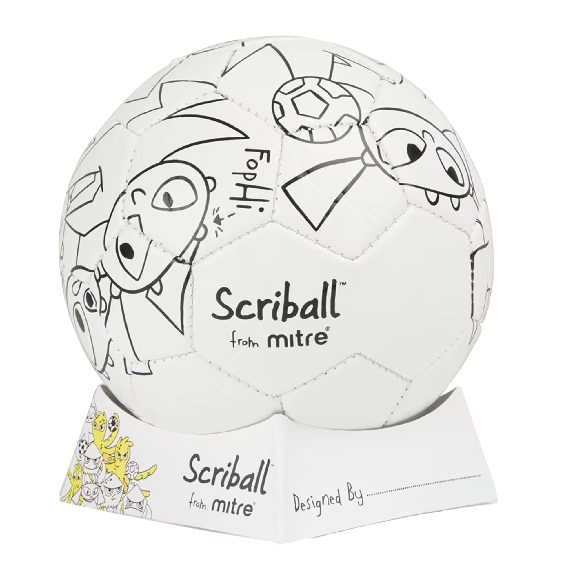 Black-White - Front - Mitre Scriball Football