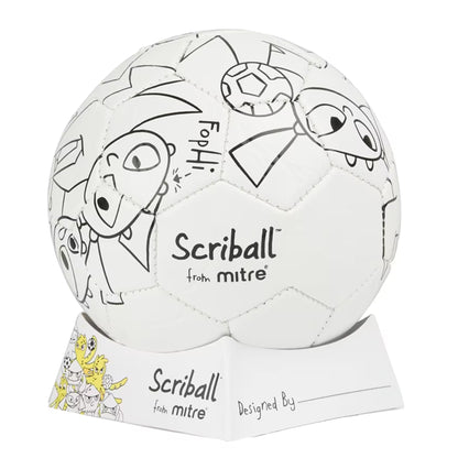 Black-White - Front - Mitre Scriball Football