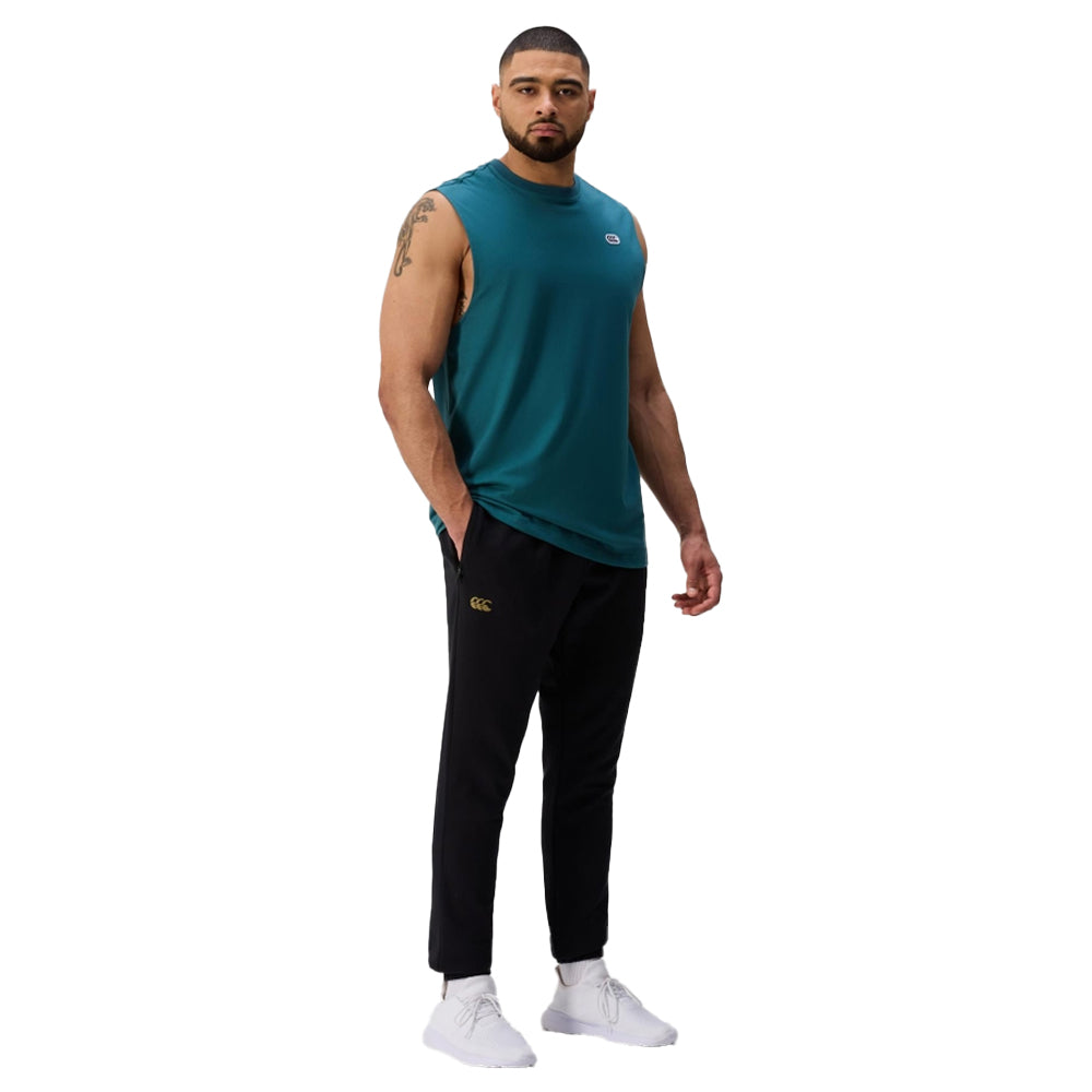 Black - Close up - Canterbury Mens Tempo+ Tapered Tracksuit Bottoms