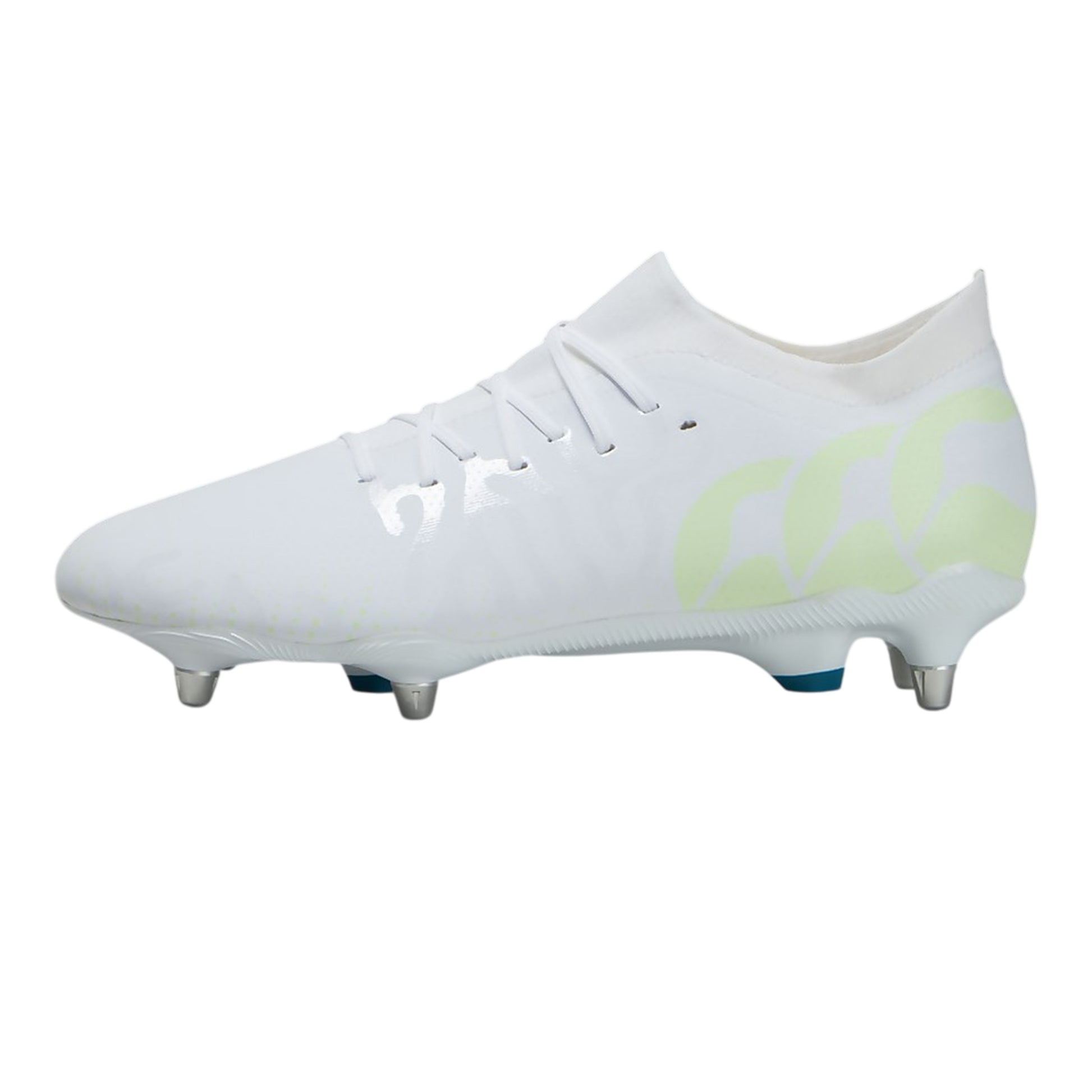 White-Amber Yellow-Orange Crush - Back - Canterbury Unisex Adult Speed Infinite Pro Soft Ground Rugby Boots