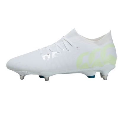 White-Amber Yellow-Orange Crush - Back - Canterbury Unisex Adult Speed Infinite Pro Soft Ground Rugby Boots