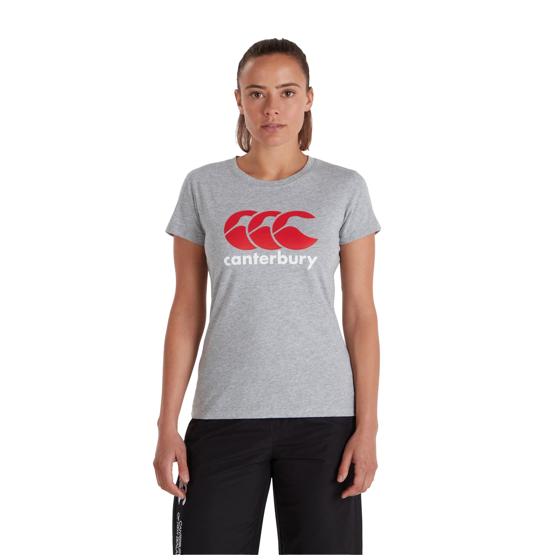 Classic Marl - Front - Canterbury Womens-Ladies Logo T-Shirt
