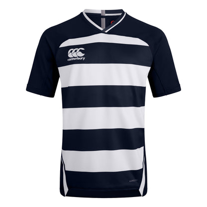 Navy - Front - Canterbury Mens Evader Hooped Vapodri Jersey