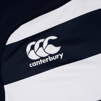 Navy - Side - Canterbury Mens Evader Hooped Vapodri Jersey