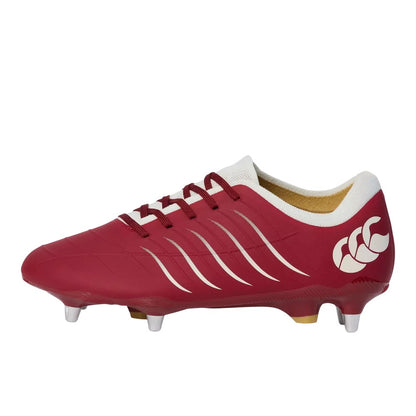Red Dahlia - Side - Canterbury Unisex Adult Phoenix 2.0 Pro Soft Ground Rugby Boots