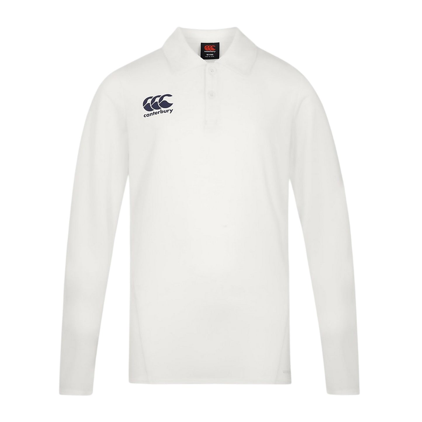 Cream - Front - Canterbury Mens Long-Sleeved Cricket Polo Shirt