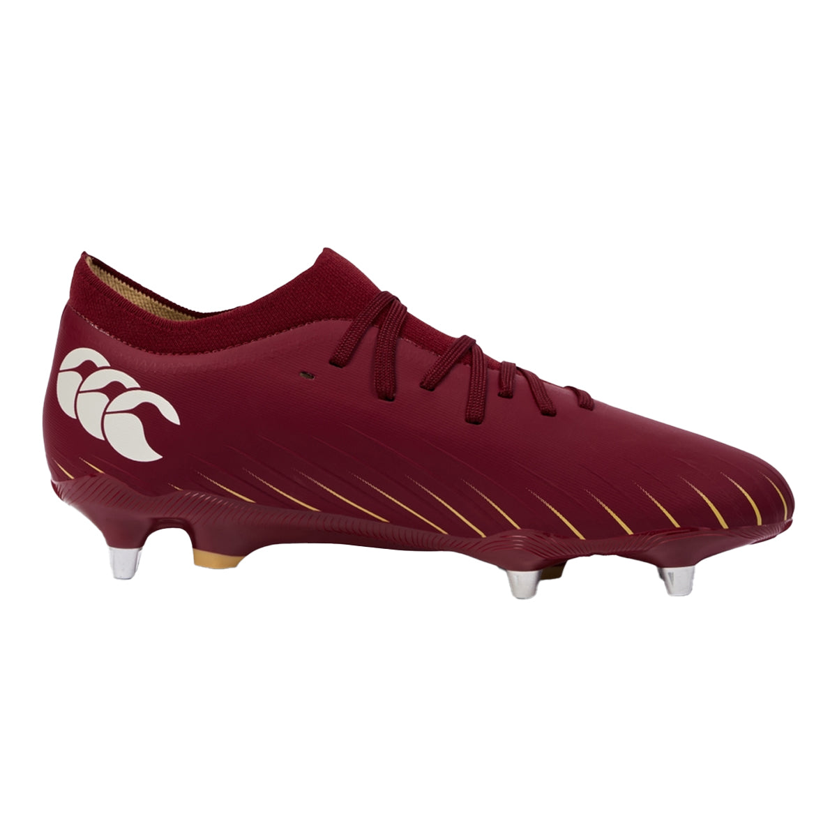 Red Dahlia - Side - Canterbury Unisex Adult Speed Falcon Pro Soft Ground Rugby Boots