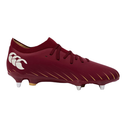 Red Dahlia - Side - Canterbury Unisex Adult Speed Falcon Pro Soft Ground Rugby Boots