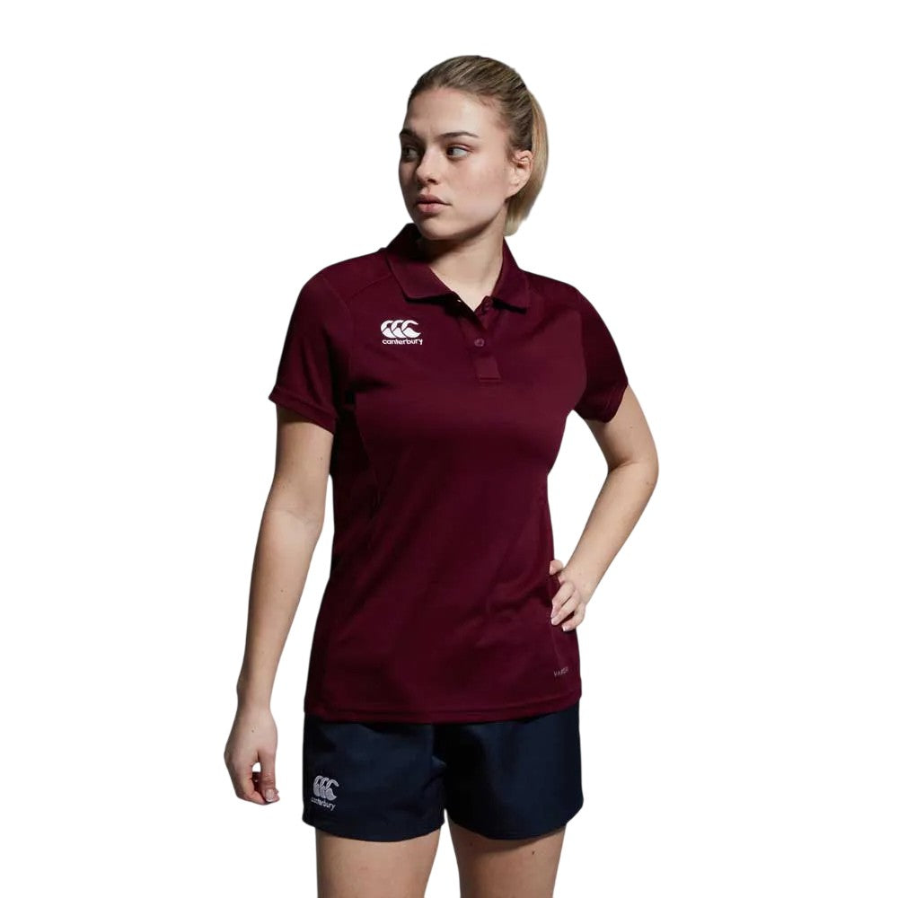 Maroon - Close up - Canterbury Womens-Ladies Club Dry Polo Shirt
