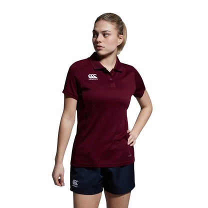 Maroon - Close up - Canterbury Womens-Ladies Club Dry Polo Shirt