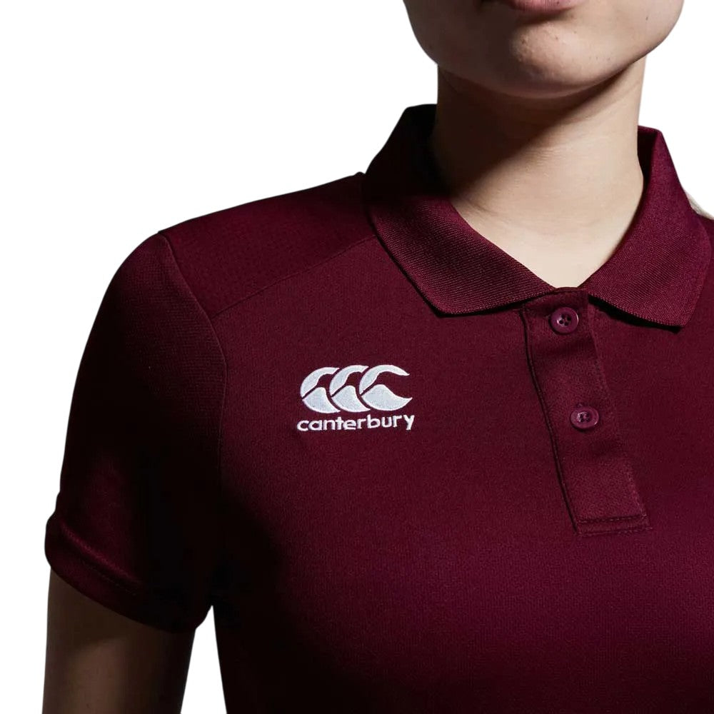 Maroon - Side - Canterbury Womens-Ladies Club Dry Polo Shirt