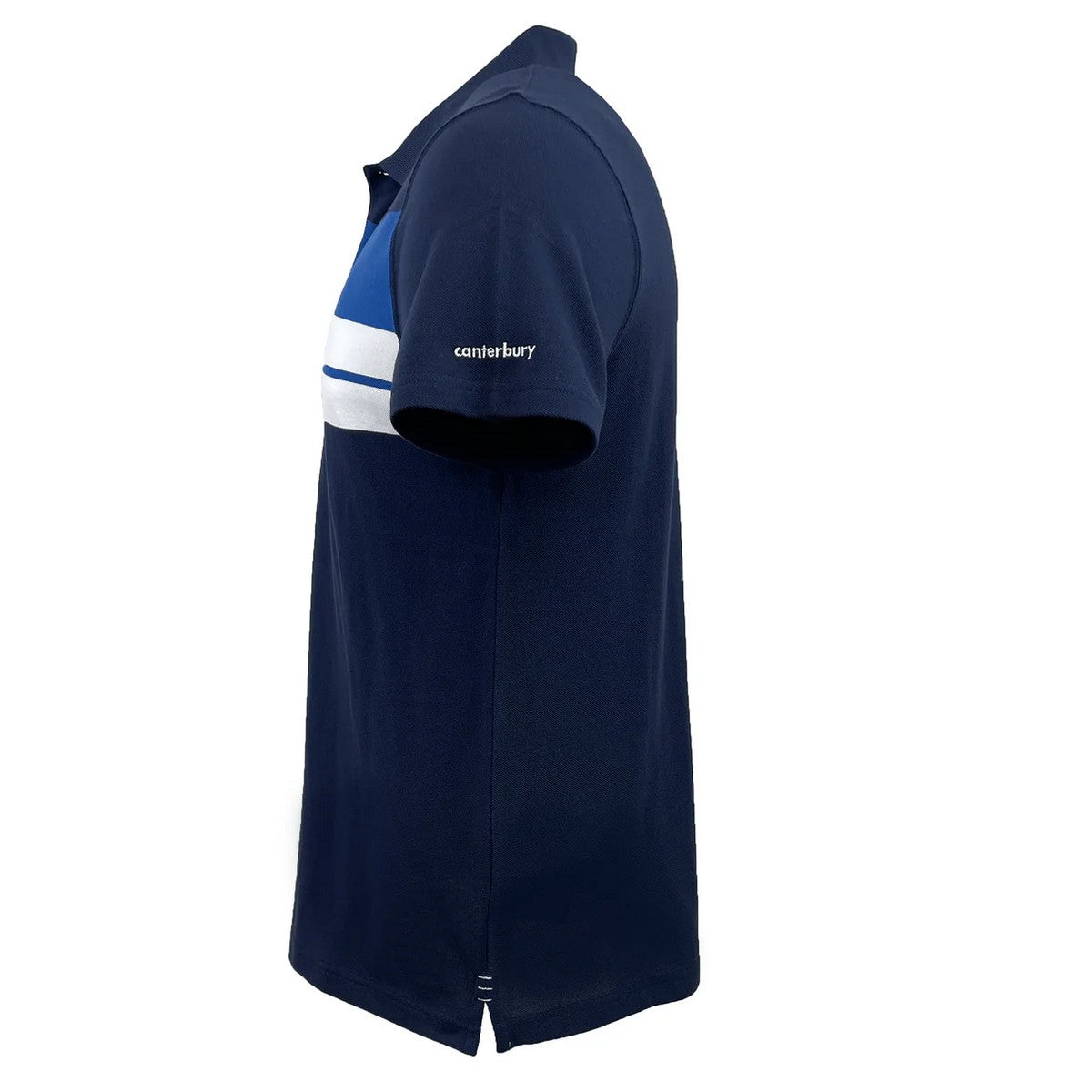 Navy - Side - Canterbury Mens Stripe Polo Shirt
