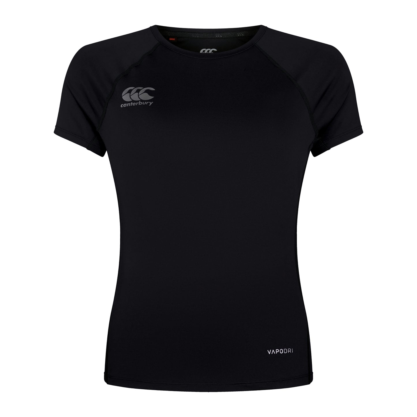Black-Gunmetal Grey - Front - Canterbury Womens-Ladies Super Light Short-Sleeved T-Shirt