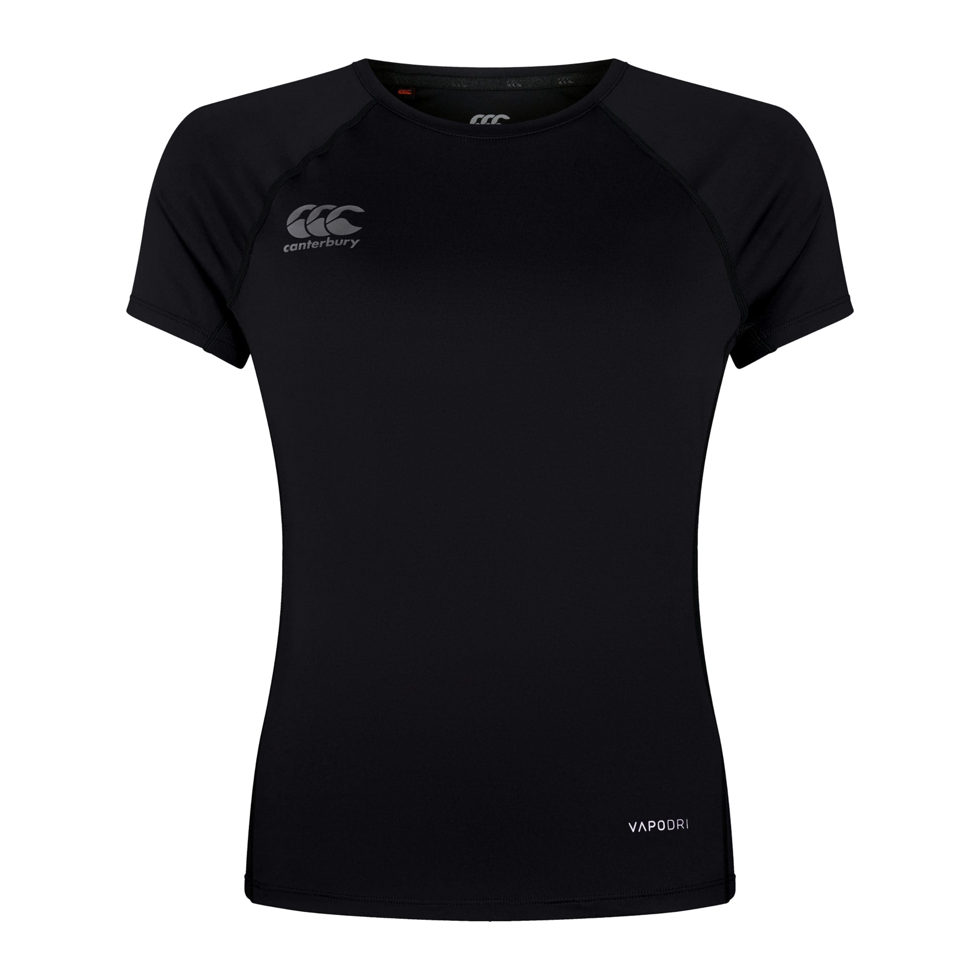 Black-Gunmetal Grey - Front - Canterbury Womens-Ladies Super Light Short-Sleeved T-Shirt