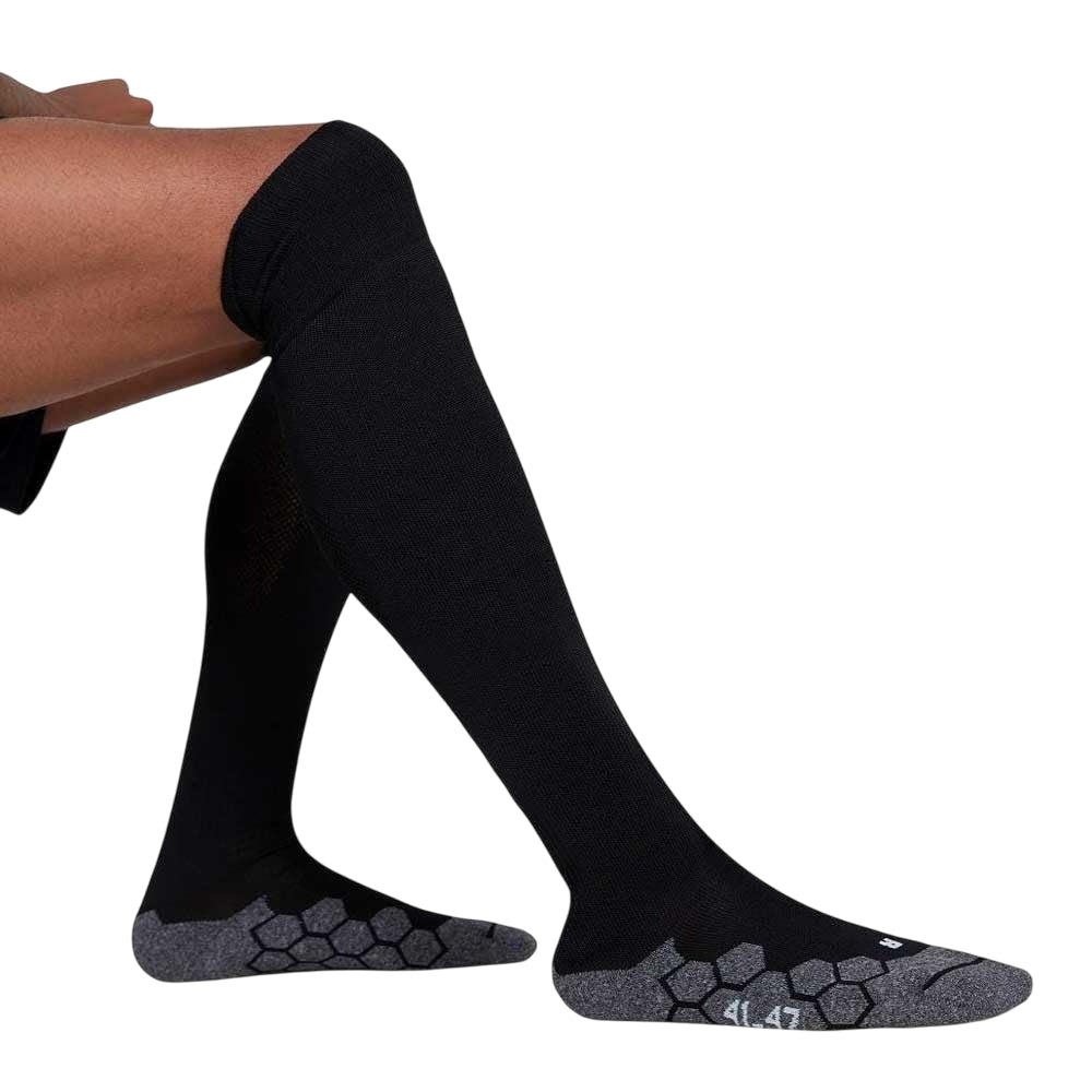 Black - Side - Mitre Childrens-Kids Division Plain Football Socks