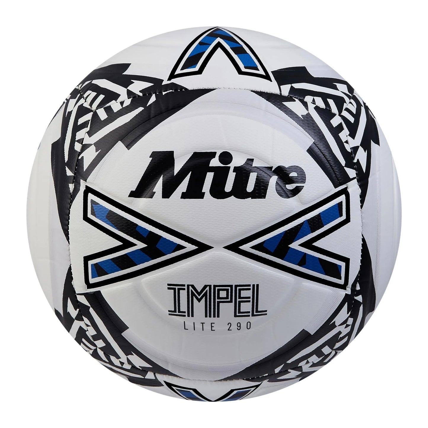White-Black-Blue - Front - Mitre Impel Lite Training Football