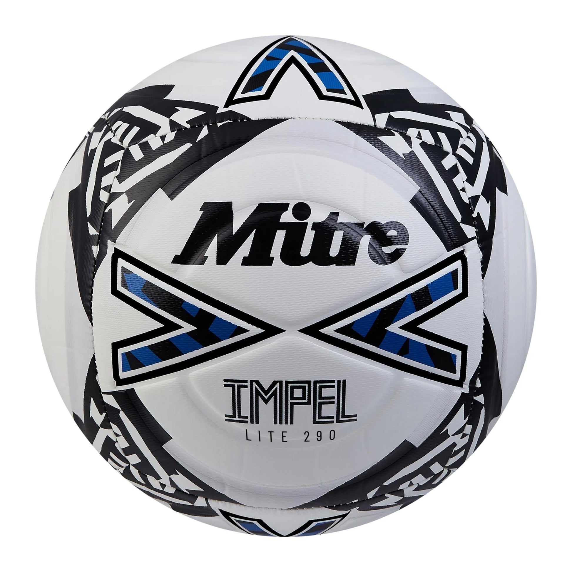White-Black-Blue - Front - Mitre Impel Lite Training Football