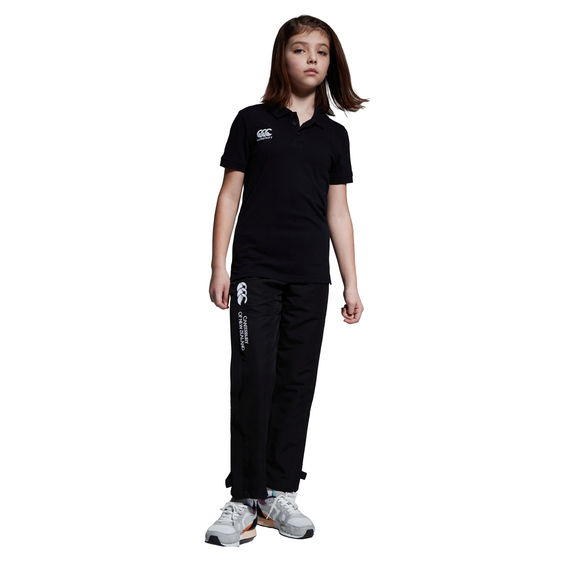 Black - Back - Canterbury Childrens-Kids Open Hem Tracksuit Bottoms