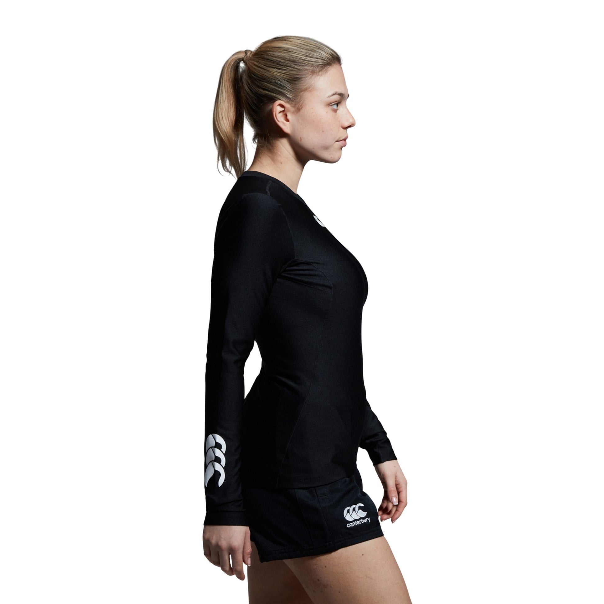Black - Side - Canterbury Womens-Ladies Thermoreg Long-Sleeved Top