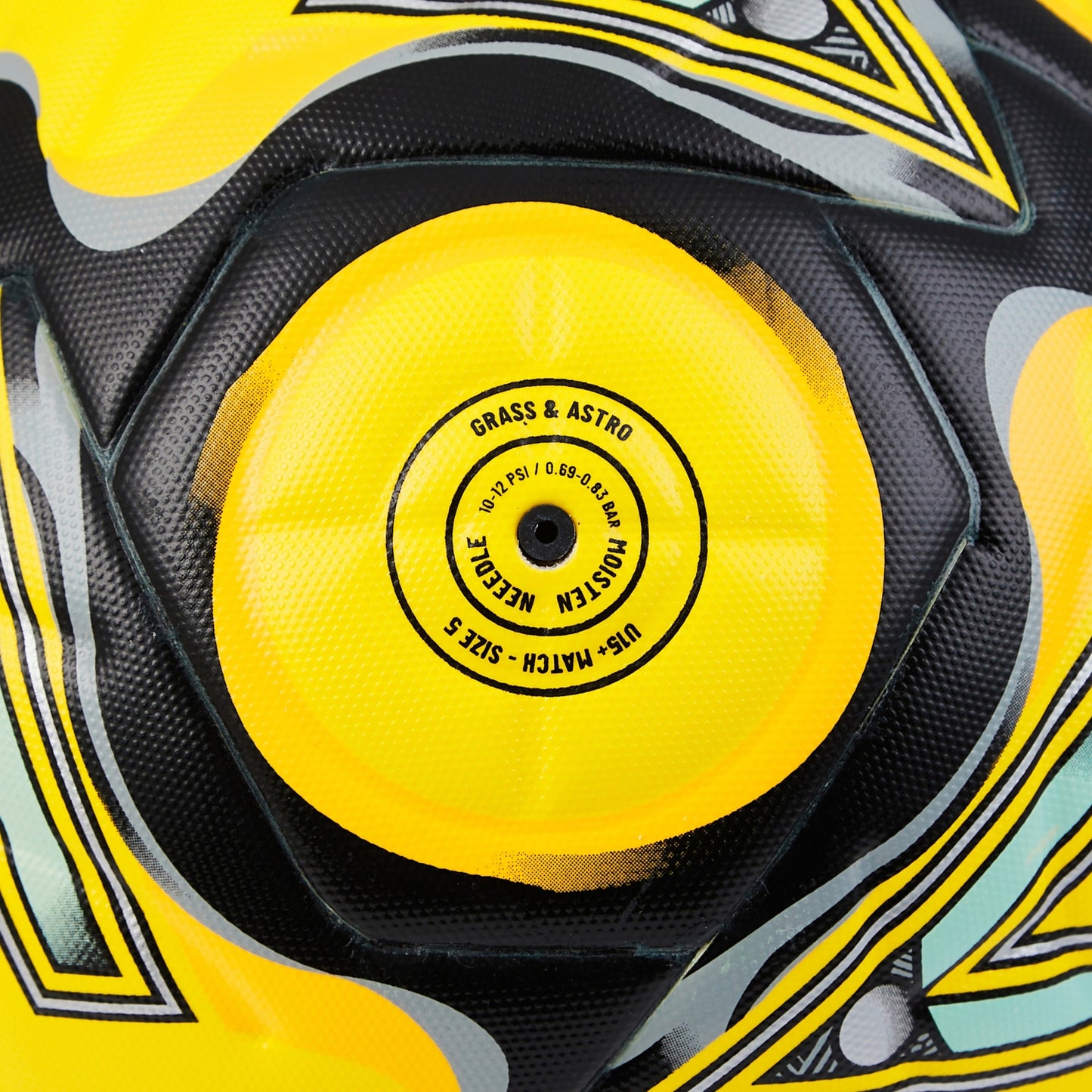 Fluorescent Yellow-Black-Grey - Pack Shot - Mitre Delta Evo Logo Football