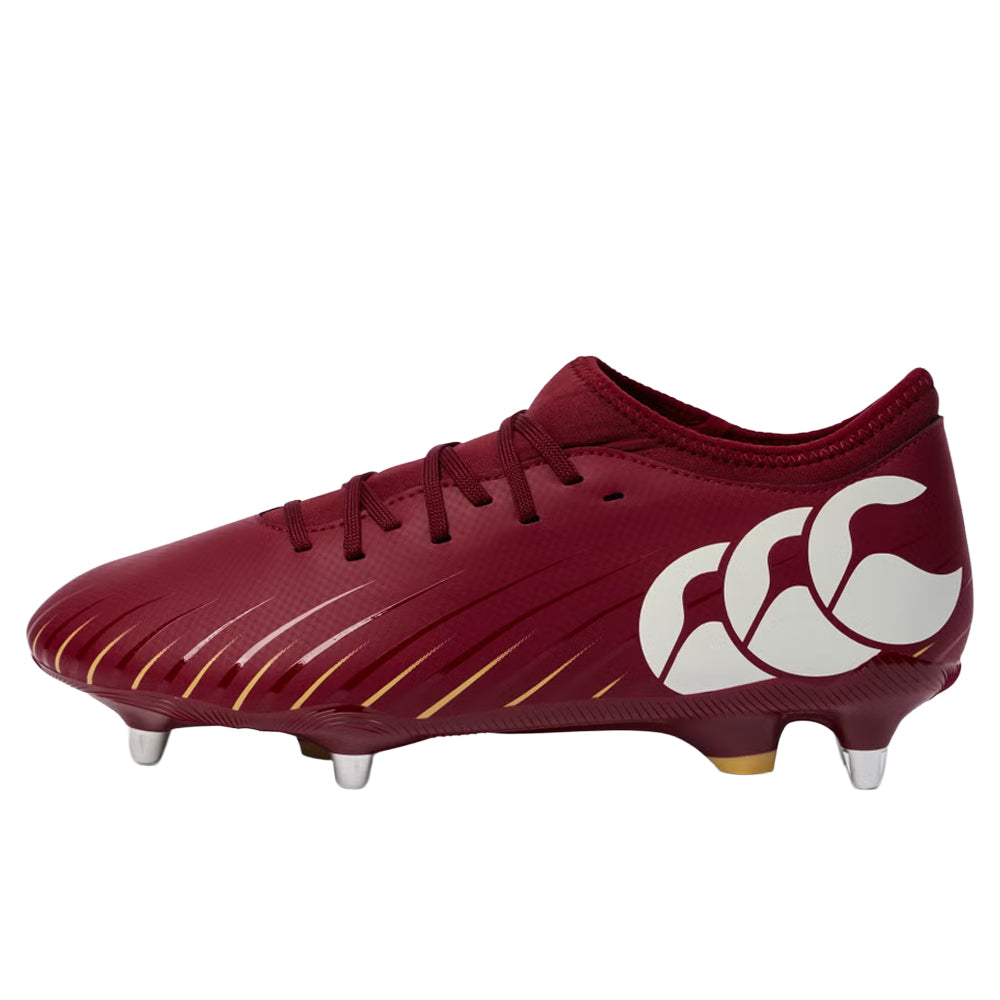 Red Dahlia - Side - Canterbury Unisex Adult Speed Falcon Team Soft Ground Rugby Boots