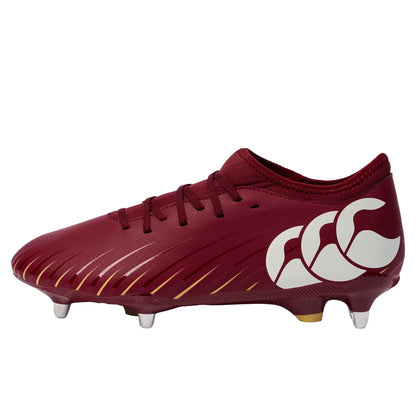 Red Dahlia - Side - Canterbury Unisex Adult Speed Falcon Team Soft Ground Rugby Boots