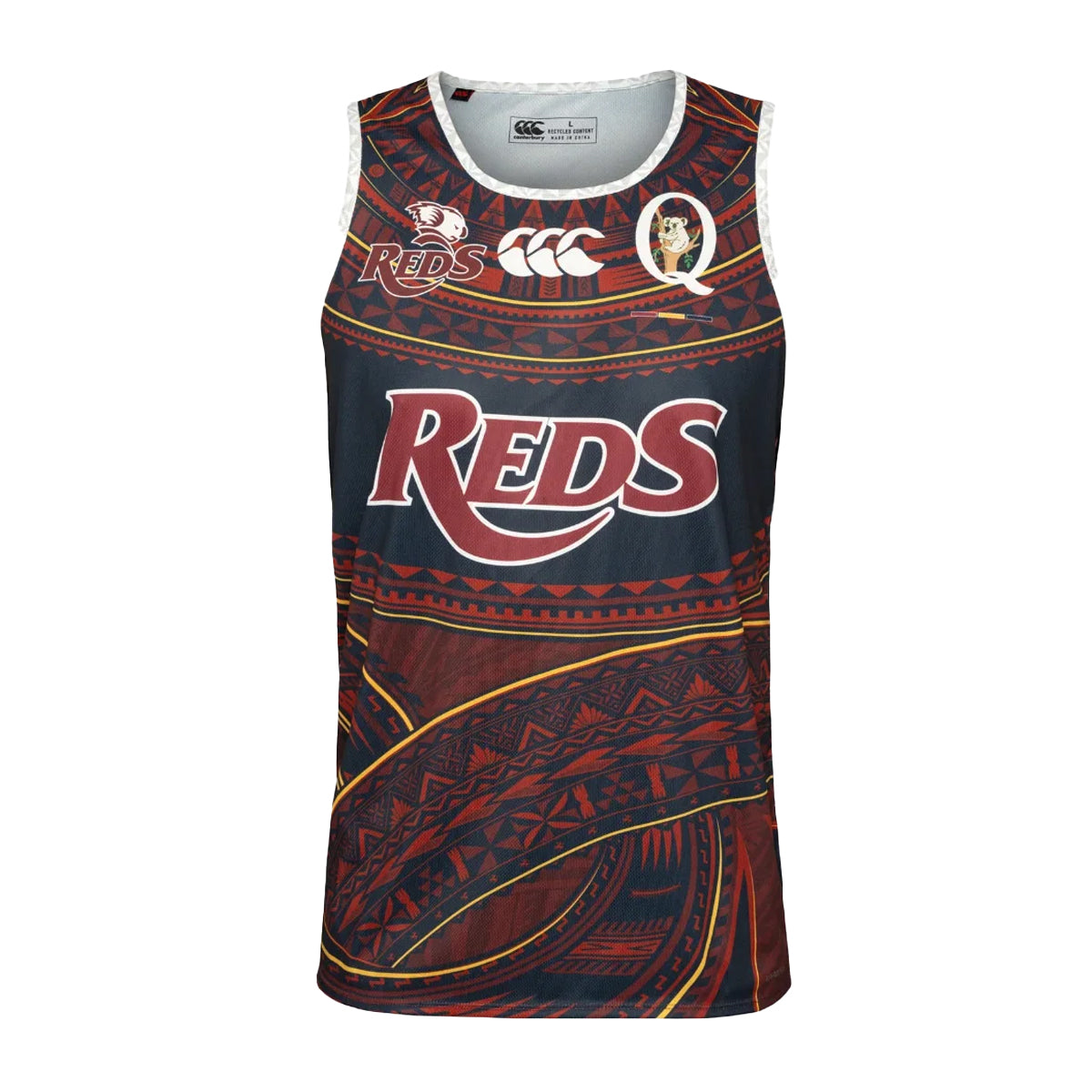 Multicoloured - Front - Canterbury Mens Pasifika Queensland Reds Vest Top