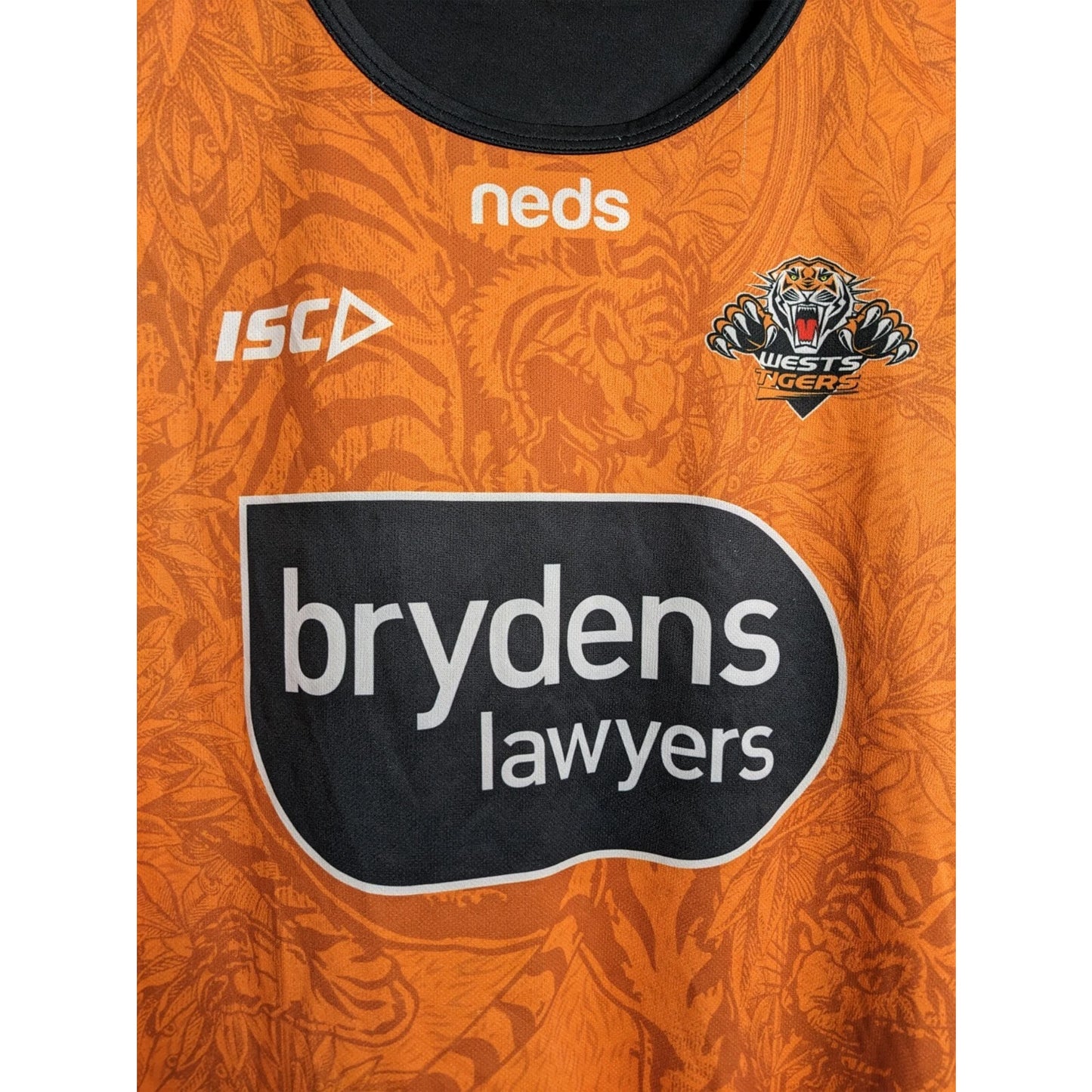 Orange - Back - Canterbury Mens West Tigers Training Vest Top